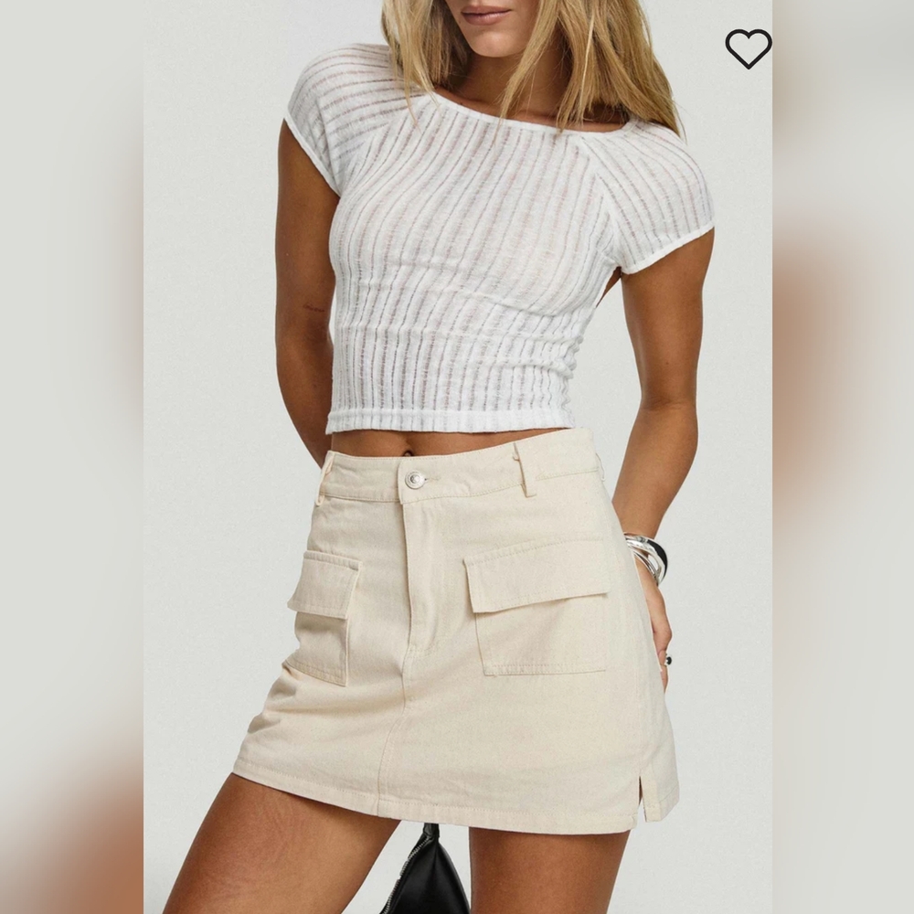 NWT Princess Polly Cadern skort in cream size US8